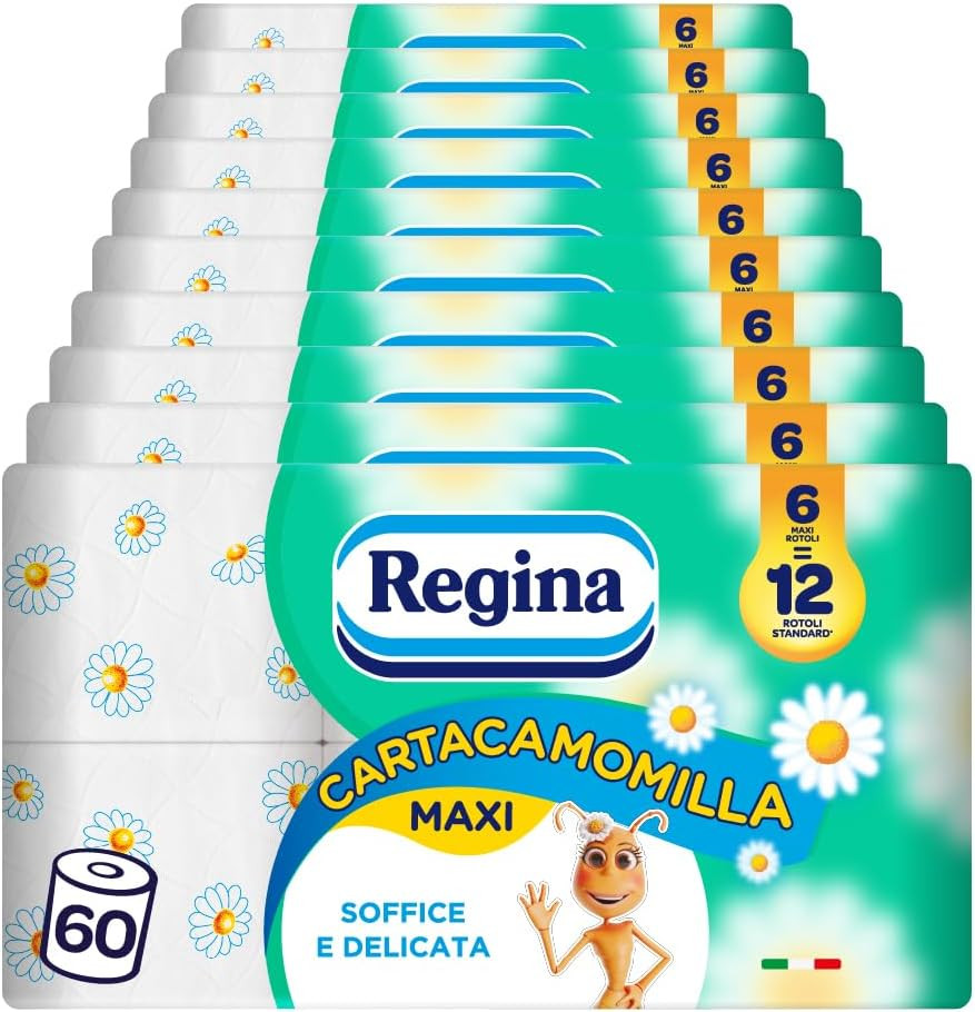 Cartacamomilla 60 Rotoli - La Carta Igienica Soffice per Bambini