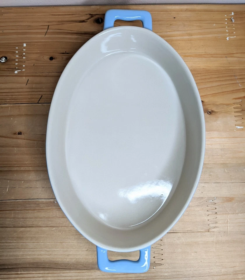 Price & Kensington Baking Dish Polka Dot Blue Ceramic Roasting Handled  - Image 3 of 4