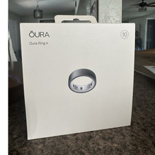 Oura Ring 4 Activity Tracker Size 10 Silver w/ Charger  Charging Cable