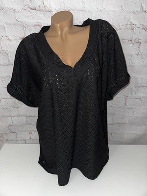 Made in China Shirt mit Lochmuster schwarz Grösse 3XL