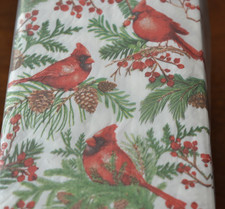 Paper Napkins RED CARDINAL WINTER HOLIDAY Guest 100 ct BIRD