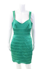 Vera Wang Lavender Label Womens Layered Open Back Bodycon Dress Green Size 10/44
