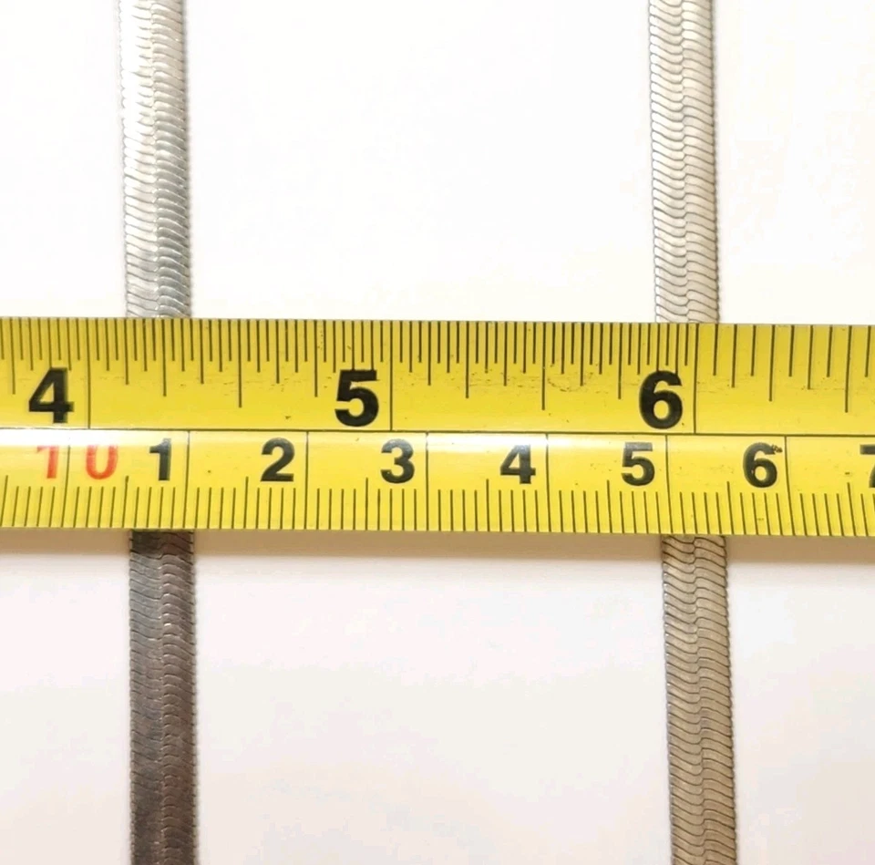 Colar pendurado longo masculino ou feminino vintage prata tom corrente espinha de peixe 24" - Imagem 4 de 4