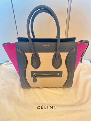 CELINE Micro Luggage Handbag Calfskin Black Women's Used From Japan