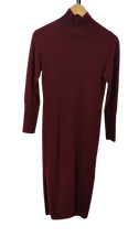 Quince Women Mongolian Cashmere Turtleneck Midi Sweater Dress Rich Burgundy XS