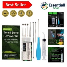 Upgraded Tonsil Stone Remover Tool with LED Light  Oral Rinse - Portable Blue