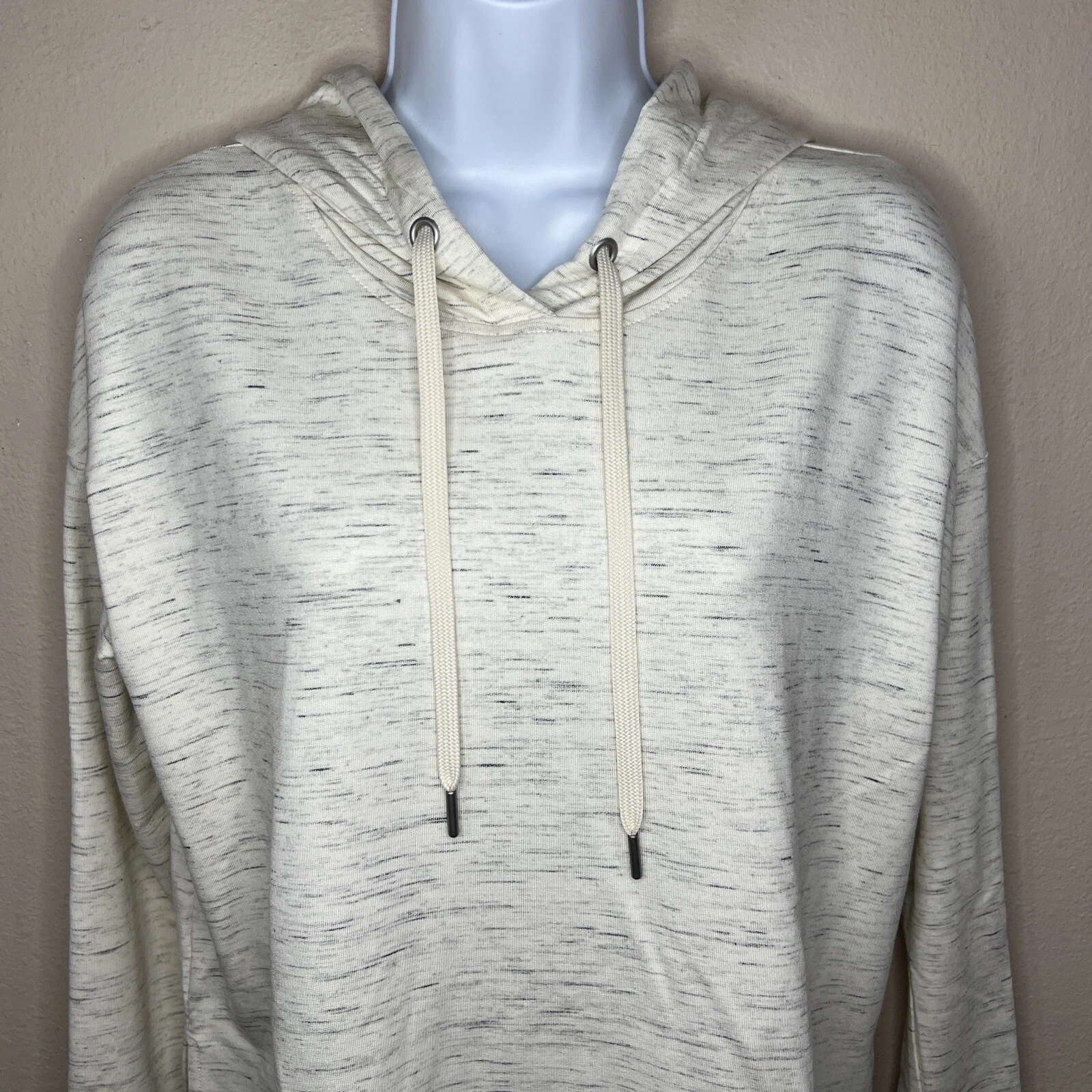 OFF WHITE NUOVO Banana Republic Avorio Bianco Felpa con Cappuccio Morbida Terry Elasticizzata Piccolo Pullover con Cappuccio