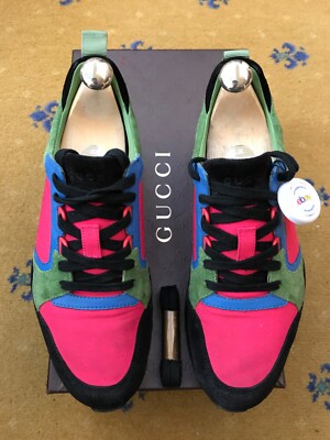 Gucci Sneaker Sneaker Schuhe Mehrfarbig Blau Rosa Icaro Herren US 7 UK 6,5 40,5