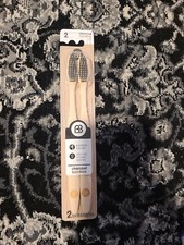 Charcoal Bamboo Toothbrush Soft Infused Bristles 2pk By BrushBuddies