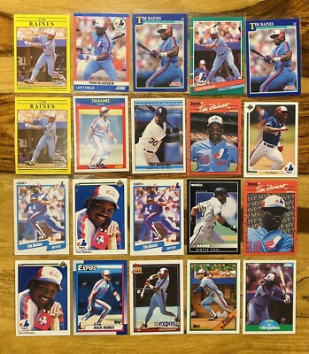  20  Tim Rock Raines Non Rookie Variety Lot Topps Donruss Fleer Score Pinnacle