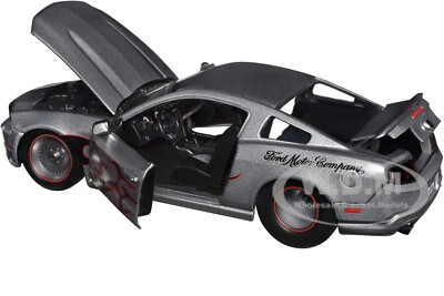 2010 FORD MUSTANG GT GRAY W/ FLAMES 1/24 DIECAST MODEL CAR BY JADA