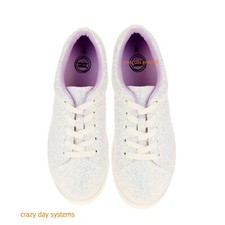 Wonder Nation Unicorn Sparkle Glitter Girls Lace Up Shoes Sneakers Youth 3 NEW