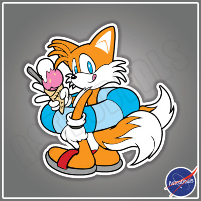 Sonic The Hedgehog Miles Tails Prower Retro Vinyl Decal Sticker