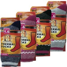 Ladies Extra Warm Thermal Double Heat Insulated Soft Socks 1.6 Tog 4-7 Girls NEW