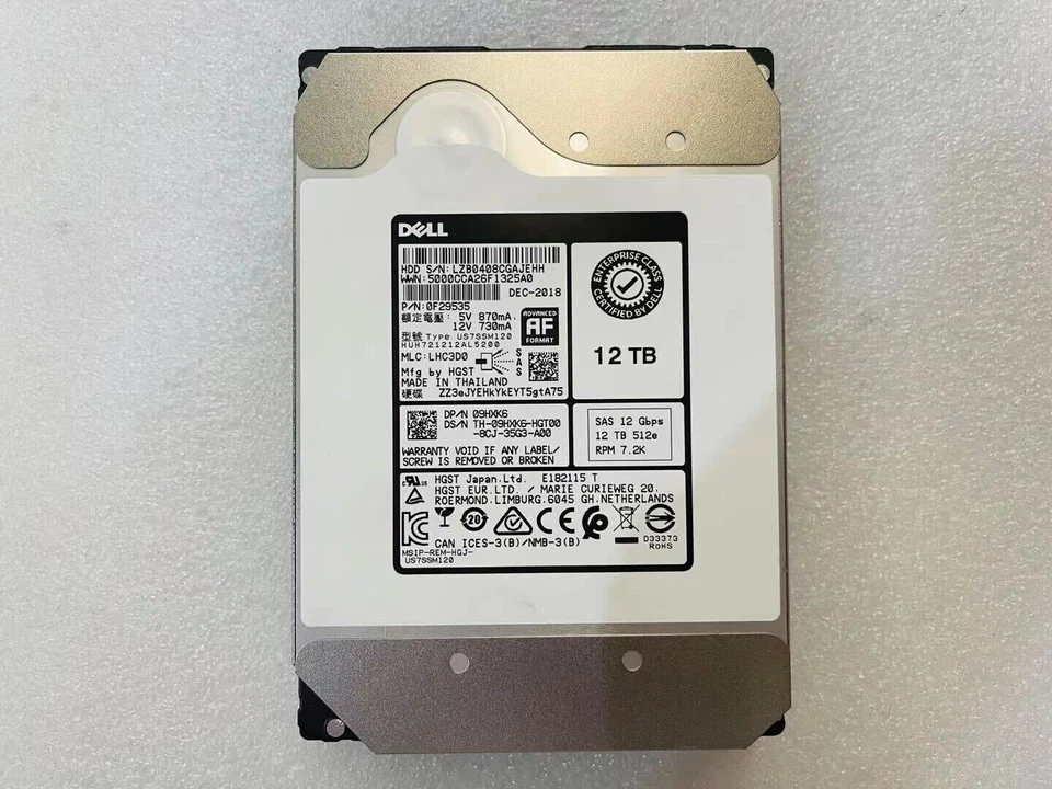 Dell 9HXK6 HUH721212AL5200 12TB 7.2K NL SAS 3.5" 12Gbps Hard Drive 09HXK6 - Image 2 of 4