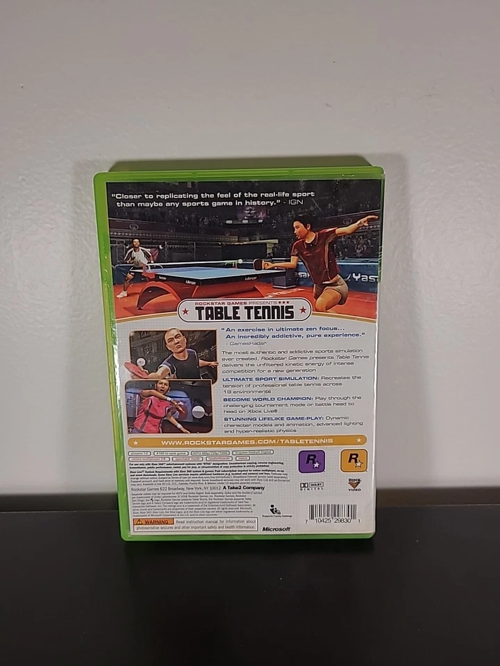 Rockstar Games Presents Table Tennis (Xbox 360, 2006) - Complete CIB - Image 2 of 4