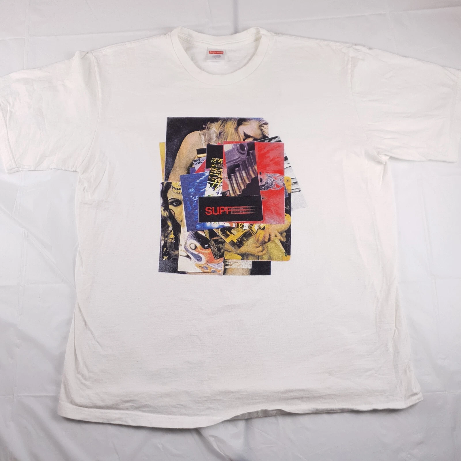 Tee shirt homme Supreme Stack taille L blanc skate streetwear