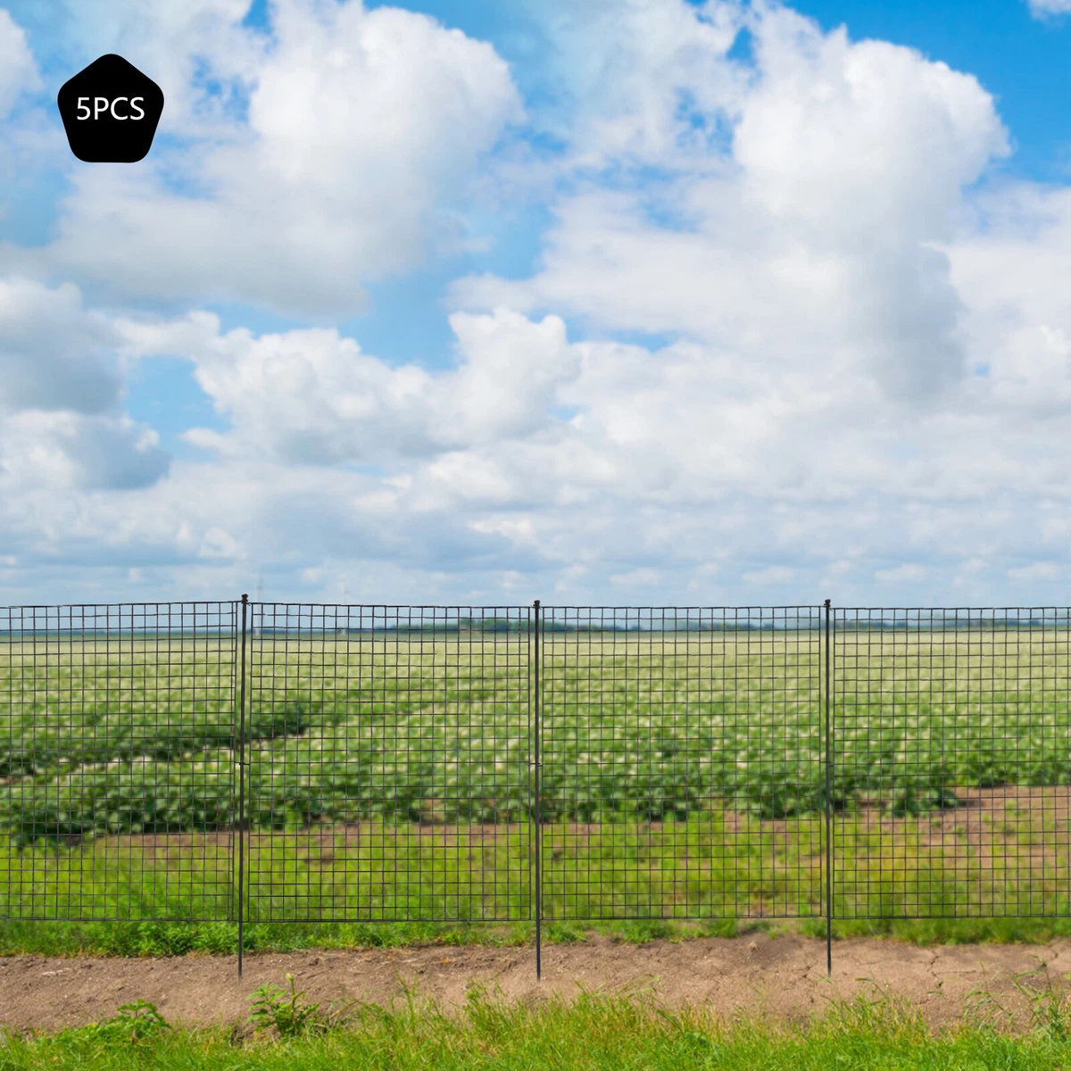 No Dig Powder Coated Steel Decorative Metal Fence Panel Shelly Lighting