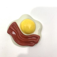 VTG Pretend Play Kitchen Food Fried Egg Sunny Side Up with Bacon Realistic Play