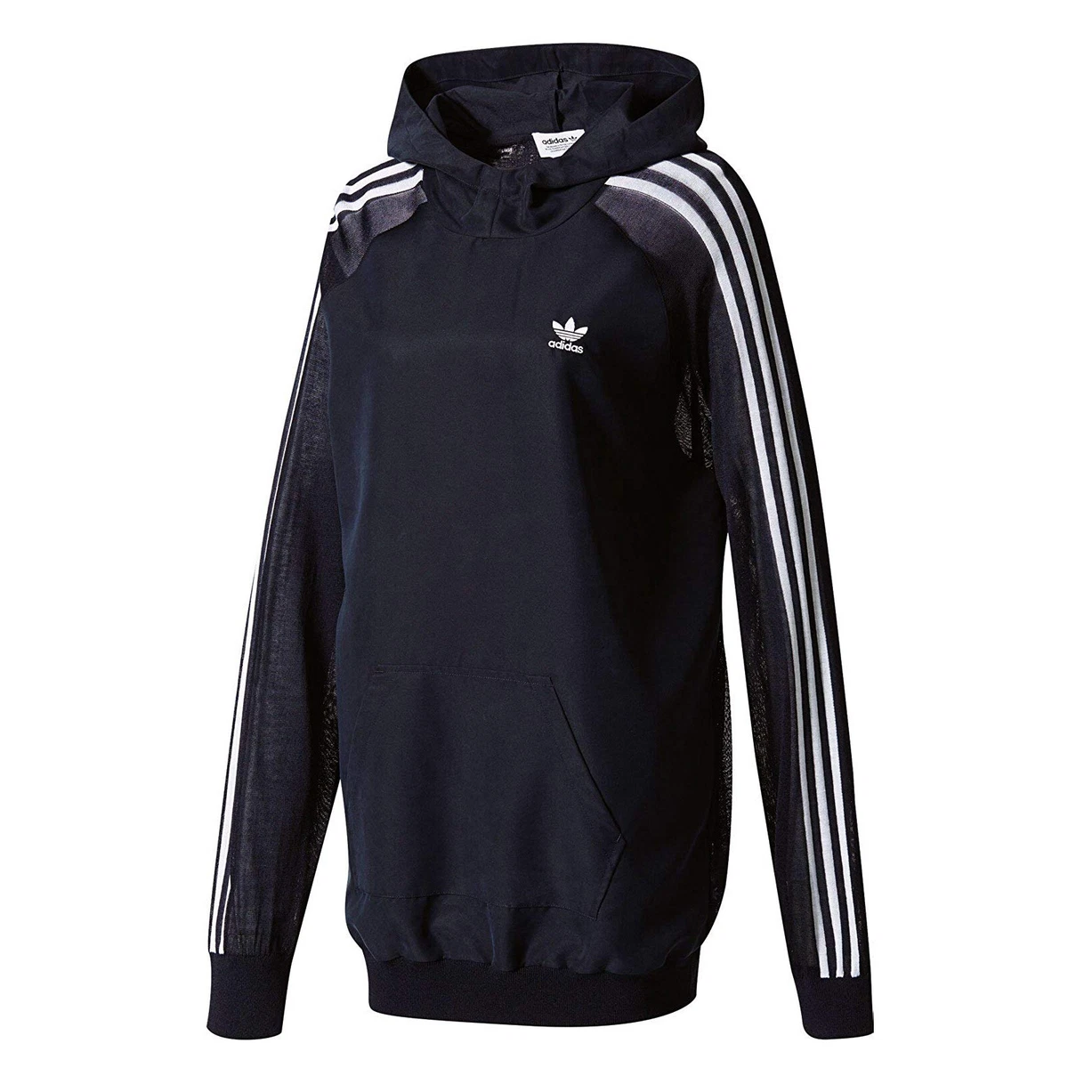 Adidas Originals 3 Stripes Long Hoodie Long Hoody Blue | eBay