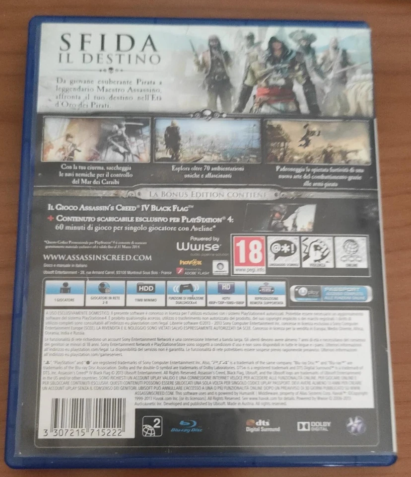 ASSASSIN'S CREED IV BLACK FLAG PS4 VIDEOGIOCO ITALIANO, foto 3 di 4