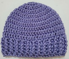 Beanie 3 - 6 Months Baby Girl Hat 1 Each Handmade Crochet Solid Purple