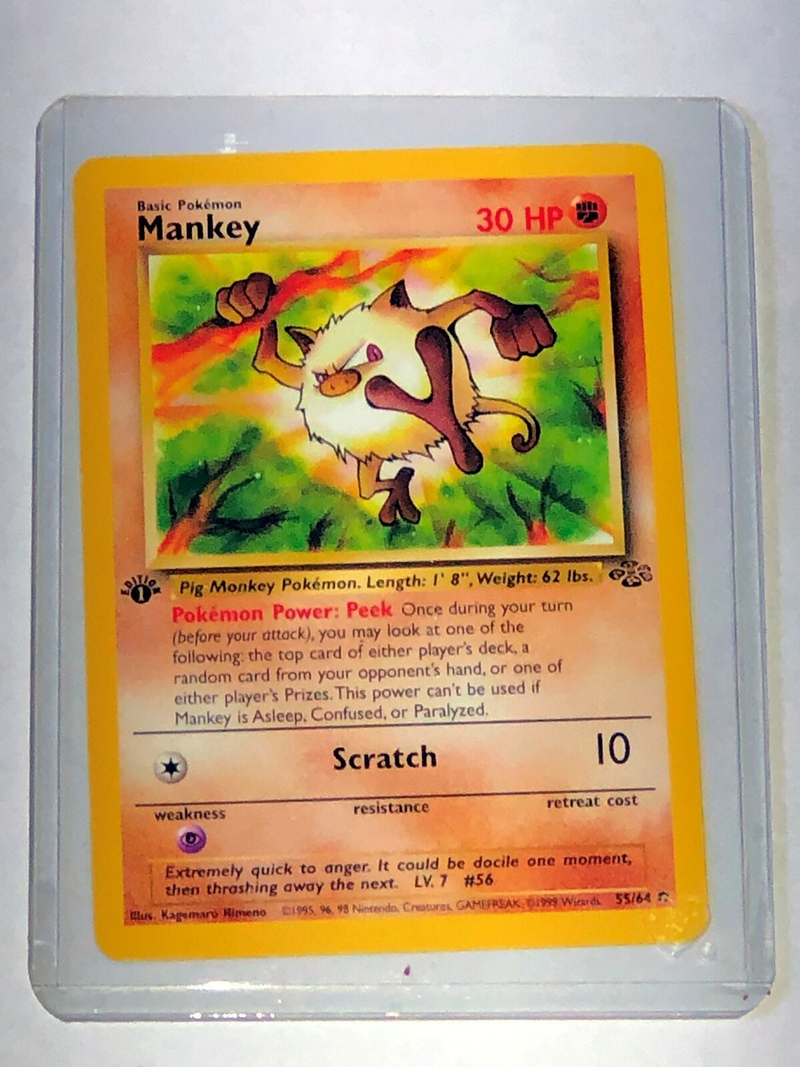 Mankey #55/64 1st Edition Jungle Pokemon Card 1999 WOTC | eBay