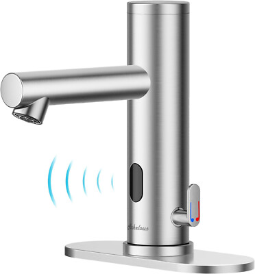 Stainless Steel Automatic Touchless Bathroom Sink Faucet Hands Free Temper 2180
