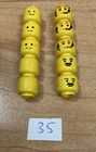 Vintage Lego Minifig 10 Heads 3626ap01, 3626bpx11, 3626bp69 Worn & Damaged 35