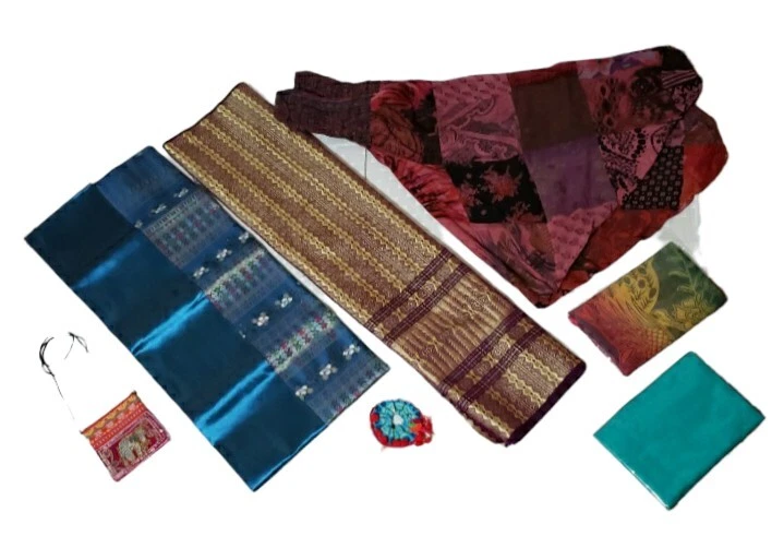Lot of Traditional Thai Textiles/Traditional Fabrics & Scrunchie/Purse/Pant - Image 2 of 4