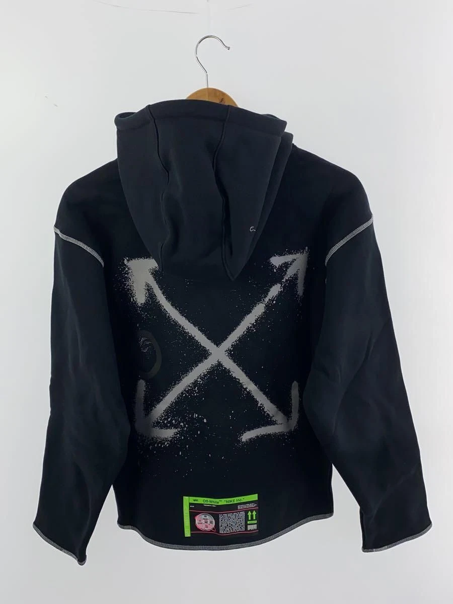 OFF WHITE Felpa Nike con cappuccio XS cotone nero CN5640 010 bianco sporco usata