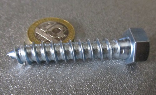 Zinc Hex Head Lag Screw 9/16 Hex Size 3/8 Thread x 2.00" Length, 50 pcs - Picture 10 of 21