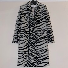 Womens Gianni Feraud B&w Zebra Print Coat Size 10 Brand New With Tags