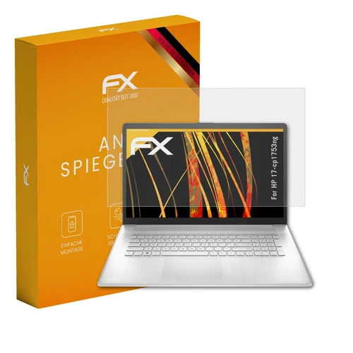 atFoliX 2x Displayfolie für HP 17-cp1753ng Schutzfolie matt&stoßfest Folie