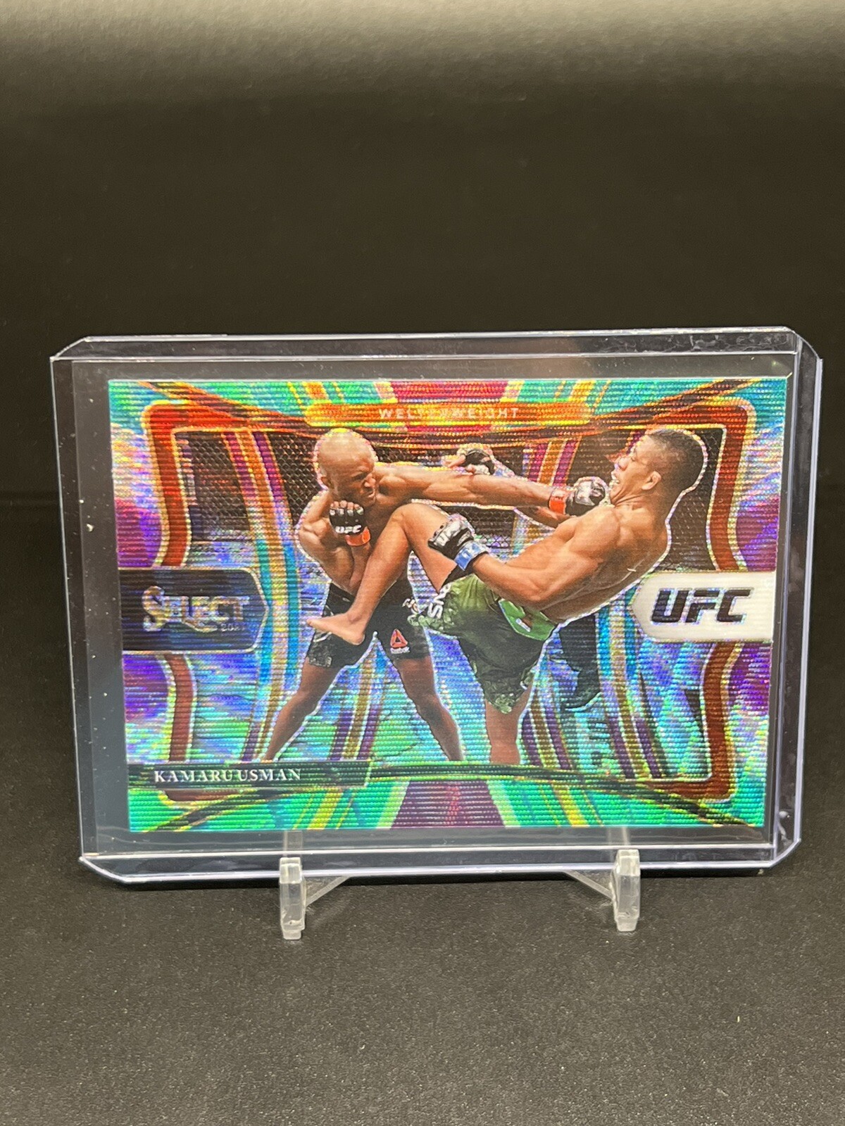 2021 UFC Select Kamaru Usman Tri Color Prizm Premier Level #163