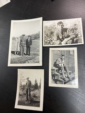4 US Same Army Soldier WWII 1942 In 4 Snapshots Black White Photos