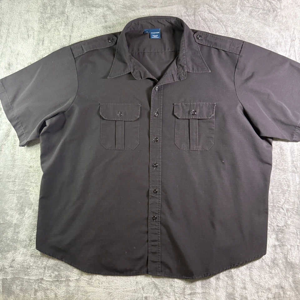 VTG Propper Tactical Shirt Short Sleeve Button Up Work Utility Shirt 3XL - Image 2 of 4
