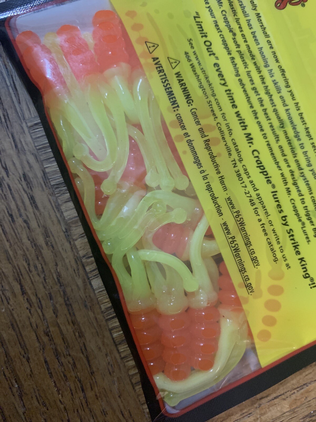 Mr. Crappie Strike King #MRCJ2-248G 2” Joker Osage Orange Glow-1pk 15pcs-NEW - Image 6