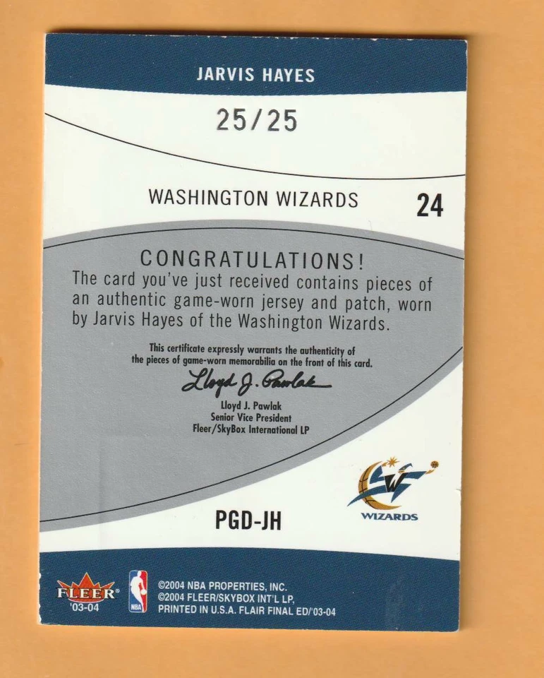 Parche Jersey Jarvis Hayes 2003-04 Estilo JSY 4 Colores/25 Wizards Georgia Dawgs Foto 2 de 2