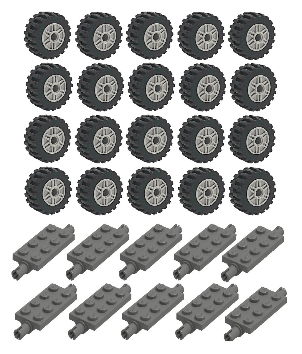 ☀️NEW Lego 30.4 X 14 Tire GRAY Wheel and Technic Axles Bulk Lot