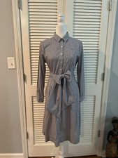 J. Crew Shirtdress NWOT Blue and White Stripe