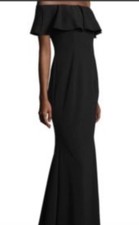 Adrianna Papell Women  s Black Off the Shoulder Dress, Size 2