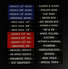 Magnetic TOOLBOX LABELS for all metal tool boxes 30 pieces color coded USA ship