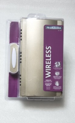 Heath Zenith SL-7451 Satin Nickel Plastic Wireless Doorbell Kit 3 Sounds Options