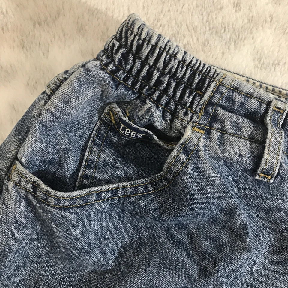 Pantalones Cortos de Jean Lee Denim Corte Años 90 De Colección Para Mujer 26-32 Tiro Alto Mamá Hechos en EE. UU. Elásticos Foto 3 de 4