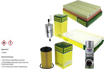 MANN-FILTER Paket + Presto Klima-Reiniger für Opel Corsa C F08 F68 Tigra Twintop