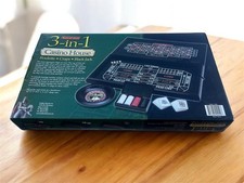 EXCALIBUR 3 IN 1 CASINO HOUSE GAME Roulette Wheel, Blackjack, Craps Tables