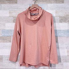 Columbia Cowl Neck Performance Sweatshirt Pink Longline Relaxed Fit Womens Small