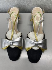 Valentino Garavanti Womens Bowow 45mm Slingback Pumps in Moire Fabric Size 11