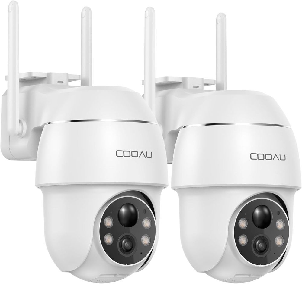 COOAU 2K Battery Security Camera PTZ 355° View Wireless Outdoor